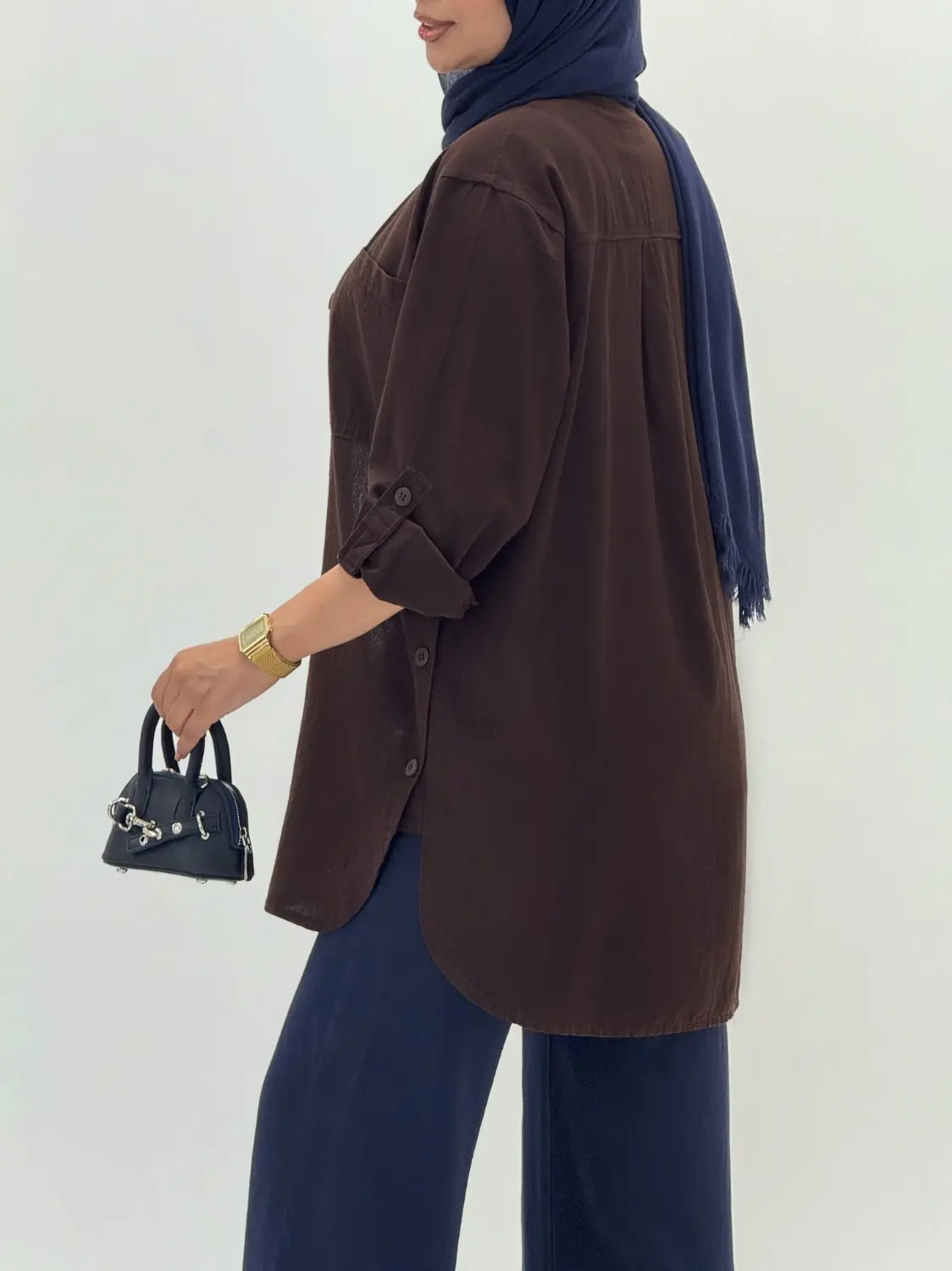 6853-مانتو لینن شینا